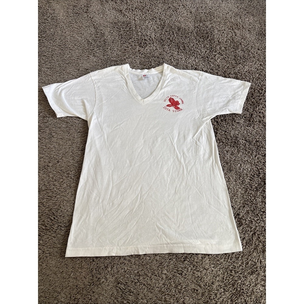 Vintage V Neck Shirt Size‎ Large L Single Stitch Delta Kappa Gamma USA